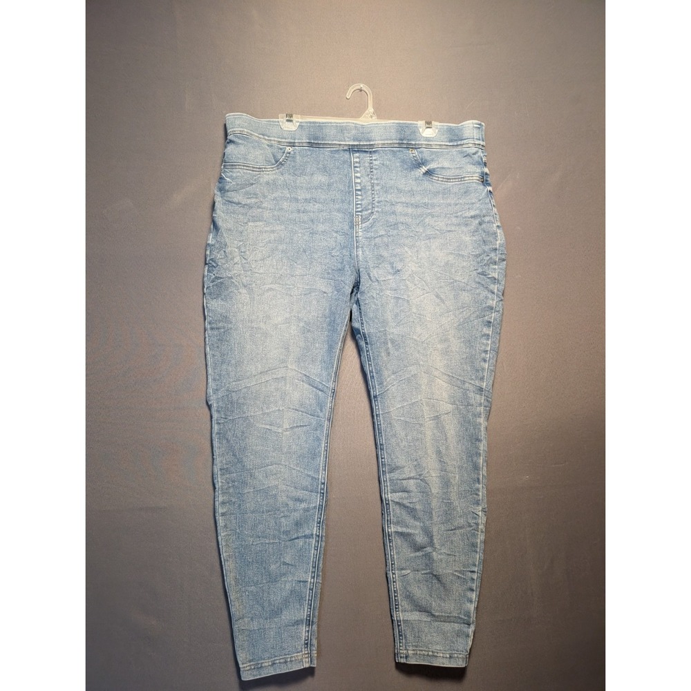 Terra & Sky Jeggings Skinny Jeans Womens 1X 16W-18W Blue Denim Pull On Comfort